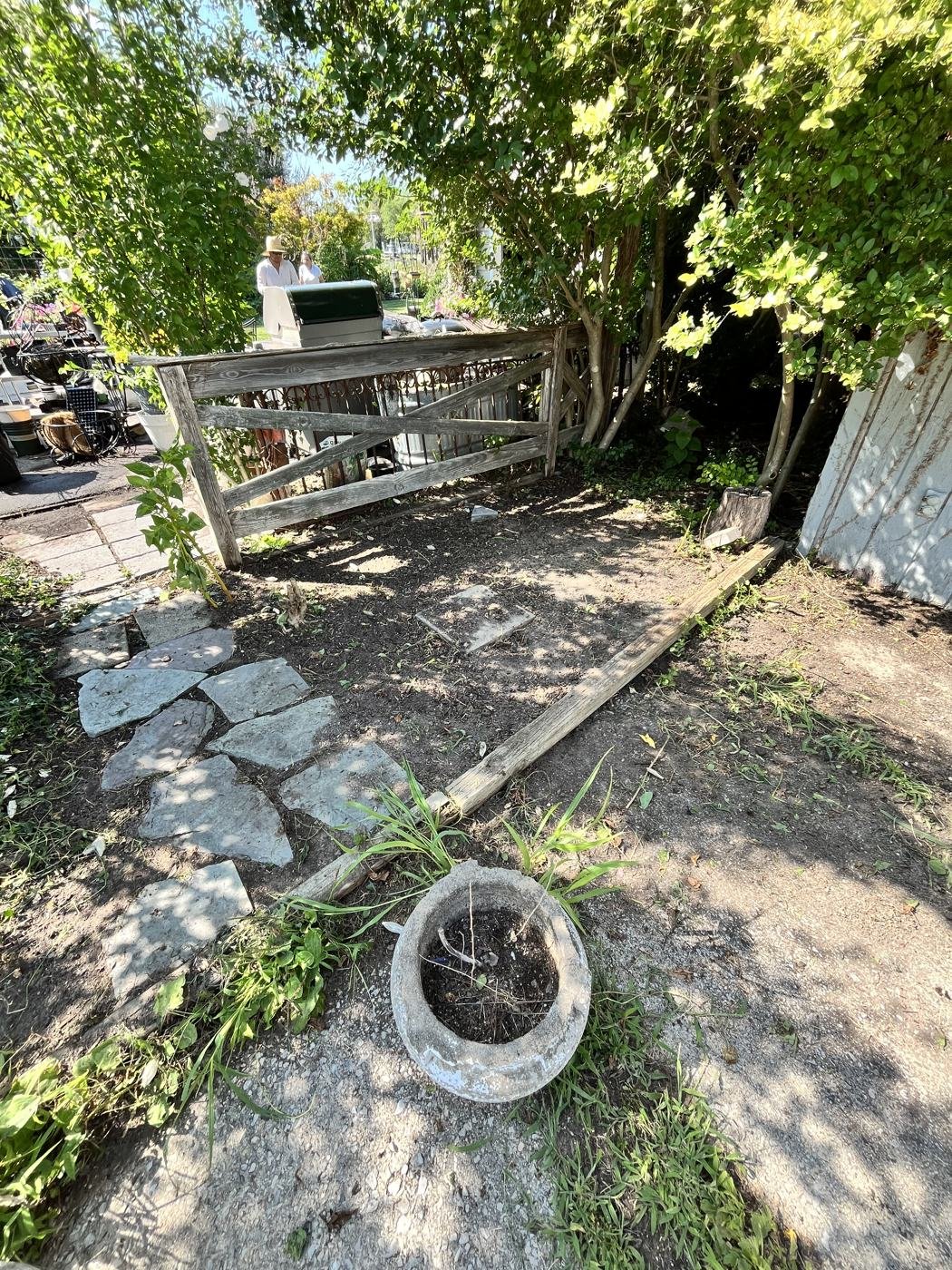 After — cleared side yard and arbor